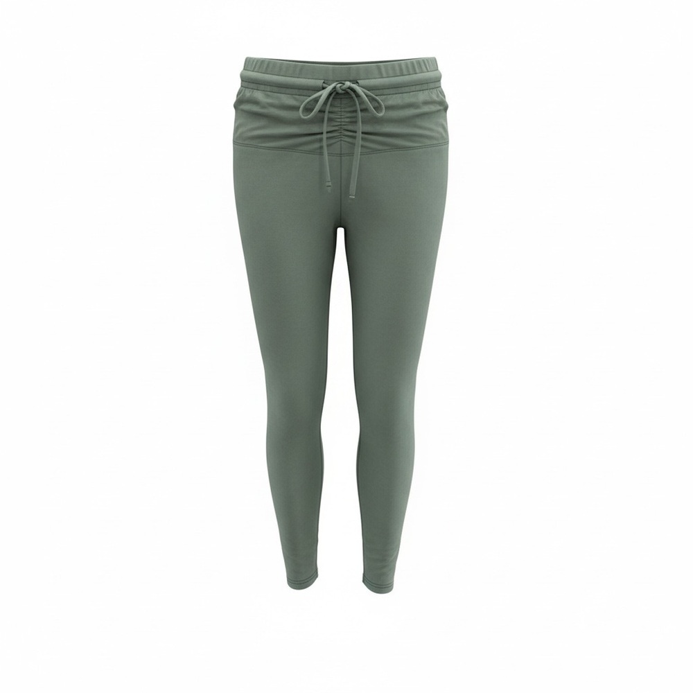 Pink Active Women’s Green Tie-Front Ruched Leggings – Size S | Good Condition